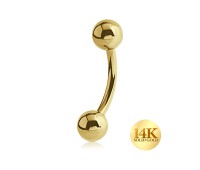 14K Gold Bananas Ball Basic Piercing 14KY BNB (MOQ 10 pcs)